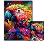 Jigsaws 1000 Pieces for Adults Colorful Art Parrot Wooden Jigsaw Puzzles Challenging DIY Brain Teaser for Teenagers 50x75CM/19.68x29.52inch