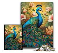Jigsaws 1000 Pieces for Adults Colorful Art Peacock cardboard Puzzles Brain Teaser Game for Teenagers, Perfect Size 26x38cm