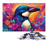 Jigsaws 1000 Pieces for Adults Colorful Art Penguin Puzzles for Adults Fun at Home Activities, Birthday Present, Travel Gifts 50x75CM/19.68x29.52inch