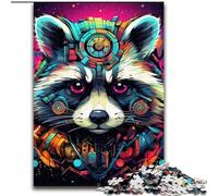 Jigsaws 1000 Pieces for Adults Colorful Art Raccoon Impossible Jigsaw Puzzles for Adults size 50x75cm for Mother'S Day, Birthdays, Christmas