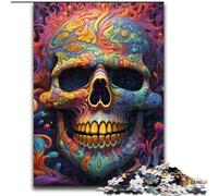 Jigsaws 1000 Pieces for Adults Colorful Art Skull Challenging Puzzles size50x75cm Gift for Men And Women, Daily & Special Occasion