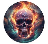 Jigsaws 1000 Pieces for Adults Colorful Art Skull Round Cardboard Puzzles for Teenagers,Couples,and Friends for Birthdays,Christmas (Size 67.5x67.5cm)