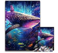 Jigsaws 1000 Pieces for Adults Colorful Art Whale Shark Difficult Puzzles for Adults Brain Challenge Gift, Educational Activity for Teenagers 26X38CM/10.23x14.96inch
