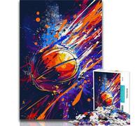 Jigsaws 1000 Pieces for Adults Colorful Basketball,Stress Reliever Difficult Challenge Every Piece Is Unique - Challenging Family Fun Game (38x26cm)