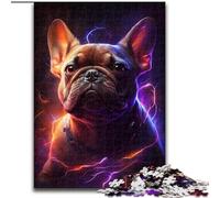 Jigsaws 1000 Pieces for Adults Colorful Bulldog Made of Wood, Perfect DIY Art Decor Or Birthday Gift 50x75cm Challenging Brain Teaser - Relaxing Toy for Teenagers
