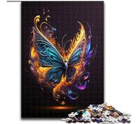 Jigsaws 1000 Pieces for Adults Colorful Butterfly Made of Wood, Perfect DIY Art Decor Or Birthday Gift 50x75cm Challenging Brain Teaser - Relaxing Toy for Teenagers