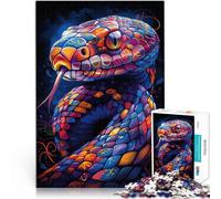 Jigsaws 1000 Pieces for Adults Colorful Cobra Snake Stressabbau Schwierige Herausforderung Geburtstagsgeschenke52x38cm
