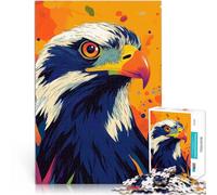 Jigsaws 1000 Pieces for Adults Colorful Eagle Portrait Familienspiel für und Einzigartige Geburtstags- und Geschenkideen52x38cm