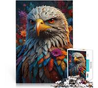 Jigsaws 1000 Pieces for Adults Colorful Eagle Portrait Made of cardboard Suitable for ages 14 and up Puzzle for Educational game for birthday and Christmas。size:38x52cm/14.96x20.47inch