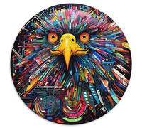Jigsaws 1000 Pieces for Adults Colorful Eagle Round Jigsaw Challenging DIY Art for Enthusiasts, for Relaxation (67.5x67.5cm)