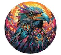 Jigsaws 1000 Pieces for Adults Colorful Eagle Round Paper Jigsaw Puzzles Educational Activity for Cognitive Skills Cognitive Skill Improvement (67.5x67.5cm)