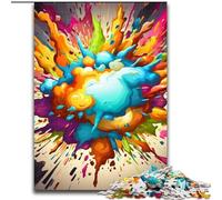 Jigsaws 1000 Pieces for Adults Colorful Explosion Made of Wood, Relaxing Entertainment, Home Decor 50x75cm DIY Art Decor