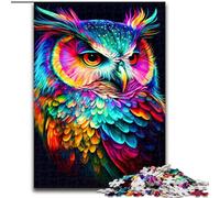 Jigsaws 1000 Pieces for Adults Colorful Owl Made of Wood, Perfect Christmas & New Year Gift, 50x75cm for Holidays, Birthdays, And Family Game Nights