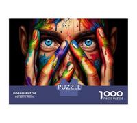 Jigsaws 1000 Pieces for Adults Colorful Painted Hands Art Print Jigsaw for Adults Relaxing Games Presents for Women Fun at Home Activities, 70x50cm/1000pcs