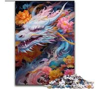 Jigsaws 1000 Pieces for Adults Colorful Painting Dragon Made of Wood, Unique DIY Home Decor Gift Idea 50x75cm Adult & Family Activity, DIY Home Decor Gift