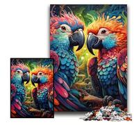 Jigsaws 1000 Pieces for Adults Colorful Parrot cardboard Puzzles Brain Teaser Game for Teenagers, Perfect Size 26x38cm