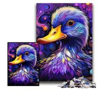 Jigsaws 1000 Pieces for Adults Colorful Purple Duck cardboard Puzzles 26x38 cm Ideal for Lover, Perfect Christmas, New Year, Valentine's Gift