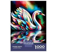 Jigsaws 1000 Pieces for Adults Colorful Swan Art Print Jigsaws for Adults Hands-on Game Difficult Challenge Challenging Game Gifts 38x26cm/1000pcs