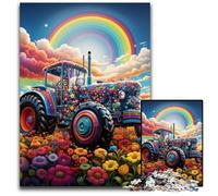 Jigsaws 1000 Pieces for Adults Colorful Tractor cardboard Jigsaw Puzzles Challenging DIY Brain Teaser for Teenagers 26X38CM/10.23x14.96inch