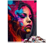 Jigsaws 1000 Pieces for Adults Colorful Woman Portrait Home Decoration Puzzle 26x38cm deal as gifts for the whole family