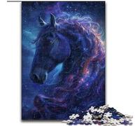 Jigsaws 1000 Pieces for Adults Colourful Art Horse Made of Wood, Perfect DIY Art Decor Or Birthday Gift 50x75cm Challenging Brain Teaser - Relaxing Toy for Teenagers