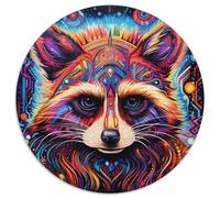 Jigsaws 1000 Pieces for Adults Colourful Art Raccoon Puzzles for Adults Colorful Home Decor & Interactive Family Game, (67.5x67.5cm)