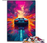 Jigsaws 1000 Pieces for Adults Colourful Classic Sports Cars Made of Wood, Ideal for Family Fun, Relaxation 50x75cm Birthday Party for Men Women