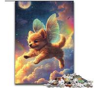 Jigsaws 1000 Pieces for Adults Colourful Cosmic Baby Dog Made of Wood, Ideal for Family Fun, Relaxation 50x75cm Birthday Party for Men Women