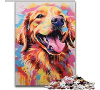 Jigsaws 1000 Pieces for Adults Colourful Dogs Made of Wood, Perfect DIY Art Decor Or Birthday Gift 50x75cm Brain Teaser Game for Teenagers, Perfect