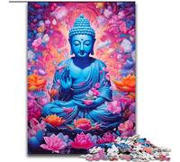 Jigsaws 1000 Pieces for Adults Colourful Graffiti Buddha Made of Wood, Perfect DIY Art Decor Or Birthday Gift 50x75cm Brain Teaser Game for Teenagers, Perfect