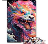 Jigsaws 1000 Pieces for Adults Colourful Graffiti Flying Dragon Made of Wood, Perfect DIY Art Decor Or Birthday Gift 50x75cm Challenging Brain Teaser - Relaxing Toy for Teenagers
