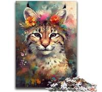 Jigsaws 1000 Pieces for Adults Colourful Lynx Baby Puzzles for Teenagers,Brain Intelligence Challenge Addictive Toys for Home Decoration (75x50cm)