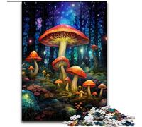 Jigsaws 1000 Pieces for Adults Colourful Mushroom Art Made of Wood, Perfect DIY Art Decor Or Birthday Gift 50x75cm Challenging Brain Teaser - Relaxing Toy for Teenagers