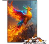Jigsaws 1000 Pieces for Adults Colourful Phoenix Made of Wood, Unique DIY Home Decor Gift Idea 50x75cm Adult & Family Activity, DIY Home Decor Gift