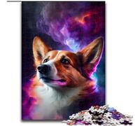 Jigsaws 1000 Pieces for Adults Corgi Dog Made of Wood, Perfect Christmas & New Year Gift, 50x75cm for Holidays, Birthdays, And Family Game Nights
