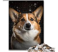 Jigsaws 1000 Pieces for Adults Corgi Dog Made of Wood, Unique DIY Home Decor Gift Idea 50x75cm Adult & Family Activity, DIY Home Decor Gift