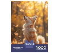 Jigsaws 1000 Pieces for Adults Corgi in Autumn Leaves Jigsaws for Adults Hands-on Game Difficult Challenge Challenging Game Gifts 38x26cm/1000pcs