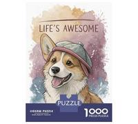 Jigsaws 1000 Pieces for Adults Corgi Wearing A Hat Jigsaws for Adults Hands-on Game Difficult Challenge Challenging Game Gifts 38x26cm/1000pcs
