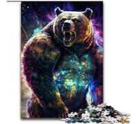 Jigsaws 1000 Pieces for Adults Cosmic Bear Made of Wood, Perfect Christmas & New Year Gift, 50x75cm Engaging Family Game Night Activity