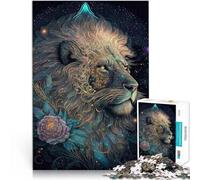Jigsaws 1000 Pieces for Adults Cosmic Bloom Lion King Made of cardboard Suitable for people aged 14 and above Intellectual decompression educational toy Birthday Gifts。size：38x52cm/14.96x20.47inch
