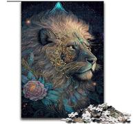 Jigsaws 1000 Pieces for Adults Cosmic Bloom Lion King Made of Wood, Unique DIY Home Decor Gift Idea 50x75cm Adult & Family Activity, DIY Home Decor Gift