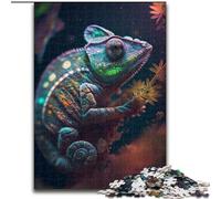 Jigsaws 1000 Pieces for Adults Cosmic Chameleon Made of Wood, Ideal for Family Fun, Relaxation 50x75cm Birthday Party for Men Women