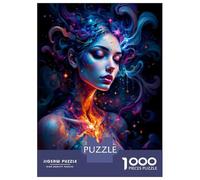 Jigsaws 1000 Pieces for Adults Cosmic Flame Woman Puzzles for Adults Brain Teaser Game Stress Reliever Unique Birthday And Xmas Gifts 38x26cm/1000pcs