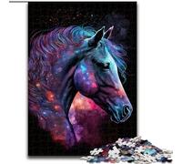 Jigsaws 1000 Pieces for Adults Cosmic Horse Made of Wood, Perfect Christmas & New Year Gift, 50x75cm Engaging Family Game Night Activity