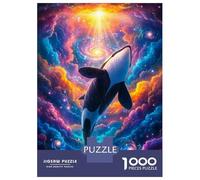 Jigsaws 1000 Pieces for Adults Cosmic Orca Whale Puzzles for Adults Brain Teaser Game Stress Reliever Unique Birthday And Xmas Gifts 52x38cm/1000pcs