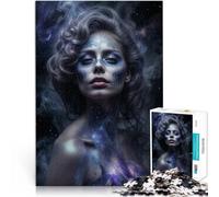 Jigsaws 1000 Pieces for Adults Cosmic Skull Makeup Made of wood Suitable for people aged 14 and above Anti-stress family game difficult challenge Gifts Ideas。size：50x75cm/19.68x29.52inch