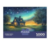 Jigsaws 1000 Pieces for Adults Cottage in The Woods-1 Jigsaws for Adults Hands-on Game Difficult Challenge Challenging Game Gifts 38x26cm/1000pcs