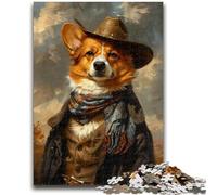 Jigsaws 1000 Pieces for Adults Cowboy Corgi Learning Educational Toys Family Games Gifts for Friends And Family 26x38cm