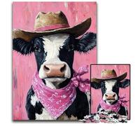 Jigsaws 1000 Pieces for Adults Cowboy Cow Puzzle for Age 14+ Educational Challenge Fun Activities at Home, Birthday Gifts, Travel Gifts 50X75CM