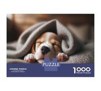 Jigsaws 1000 Pieces for Adults Cozy Beagle Puppy Sleeping Jigsaw for Adults Relaxing Games Presents for Women Fun at Home Activities, 52x38cm/1000pcs